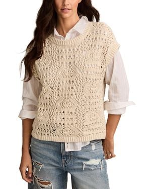 Lucky Brand Crochet Sweater Vest - Natural