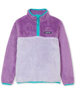Lands' End Kids Heritage Fleece Quarter Zip Pullover Top - Purple