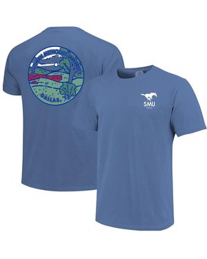 Image One And Smu Mustangs Scenic Comfort Colors T-shirt - Blue