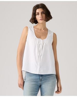 Levi's Luella Sleeveless Tie-neck Blouse - White