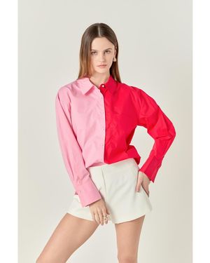 English Factory Colorblock Shirt - Pink