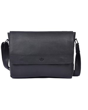 Aaron Leather Goods Vintage Brown Genuine Leather Messenger Bag Laptop Briefcase Satchel Crossbody Shoulder Bag - Blue