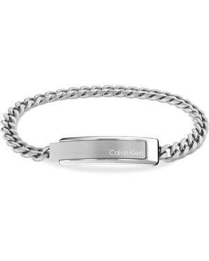 Calvin Klein Stainless Steel Curb Chain Bracelet - Metallic