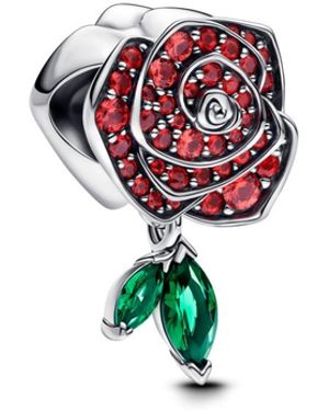 PANDORA Sparkling Rose Bloom Charms - Red