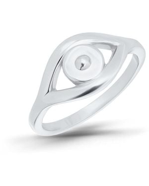 Macy's Cubic Zirconia Evil Eye Pinky Open Ring - White