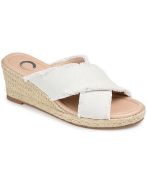 Journee Collection Shanni Espadrille Wedge Sandals - White