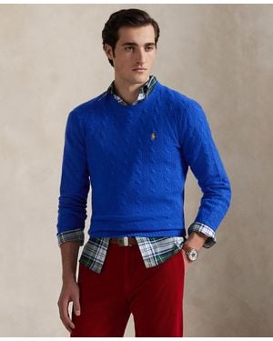 Polo Ralph Lauren Wool-cashmere Cable-knit Sweater - Blue