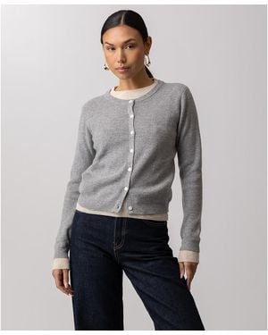 Line & Dot Eton Peplum Pull-on Sweater - Gray