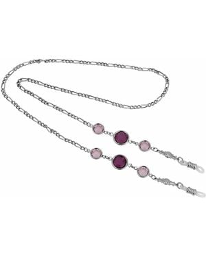 2028 Swarovski Crystal Face Mask Holder Necklace - Purple