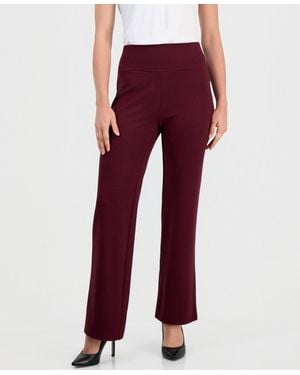 Anne Klein Essentials Petite Wide-leg High-waisted Pull-on Pants - Red