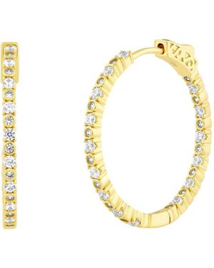 Simona Radiant Bezel-set And Prong Inside-outside Cz Hoop Earrings - Metallic