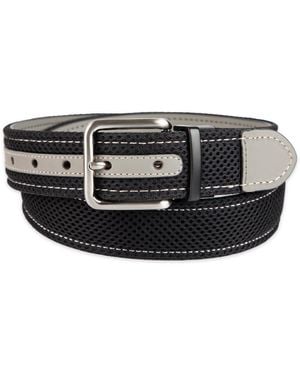 Tommy Bahama Two-in-one Reversible Leather Perforated Belt - Black