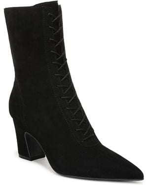 Naturalizer Eloy Zip Tall Pointed Toe Block Heel Boots - Black