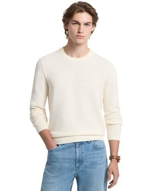 Michael Kors Textured Cotton Crewneck Sweater - White