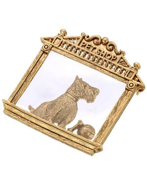 2028 Tone Clear Glass Dog - Metallic