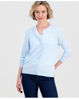 Style & Co. Button-down Long-sleeve Cardigan - White