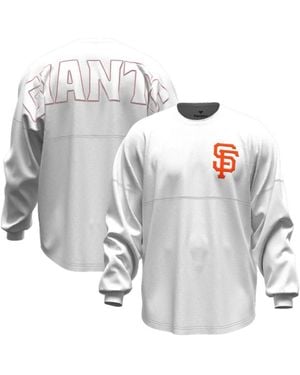 Fanatics San Francisco Giants Baseball Stitch Spirit Jersey Long Sleeve T-shirt - White