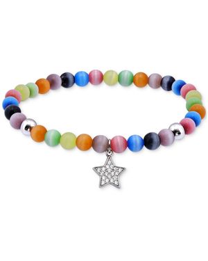 Giani Bernini Cubic Zirconia & Multicolor Catseye Star Dangle Stretch Bracelet - Blue