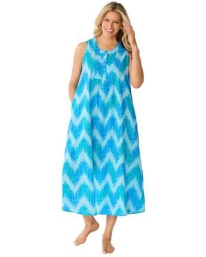 Dreams & Co. Plus Size Bib Lounger - Blue