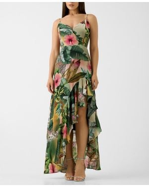 Guess Tracie Printed Sleeveless Maxi Dress - Green