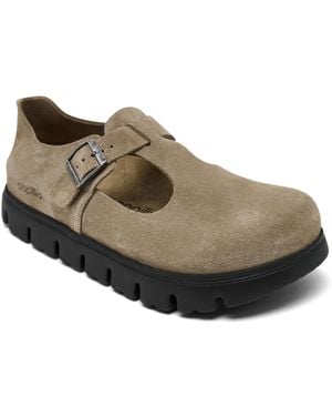 Birkenstock Paris Chunky Suede Platform Mary Jane Sandals From Finish Line - Brown