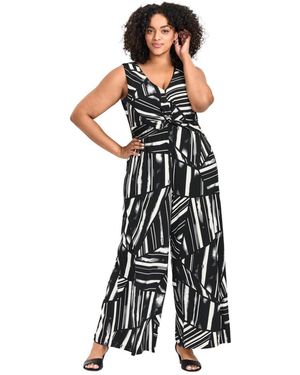 Avenue Plus Size Audrey Twist Front Jumpsuit - White