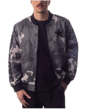 The Wild Collective And Distressed Dallas Cowboys Camo Bomber Jacket - Blue