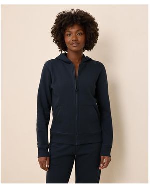 Pact Organic Cotton Cloud Brushed Fleece Zip Hoodie - Blue