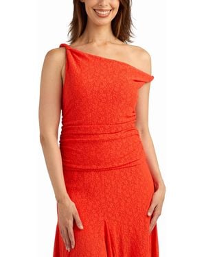 Bcx Knit Lace Twist Neck Top - Red