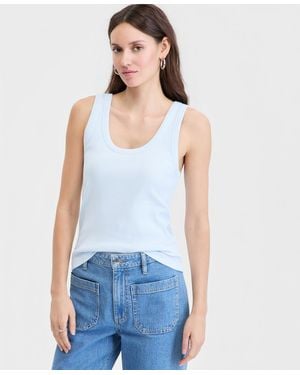 On 34th Scoop-neck Layering Tank Top - Blue
