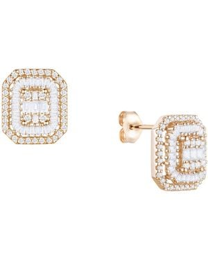 Macy's Diamond Baguette & Round Earrings (1/2 Ct. T.w. - Metallic