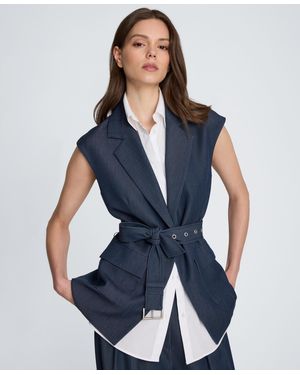 Kenneth Cole Notch Collar Vest - Blue