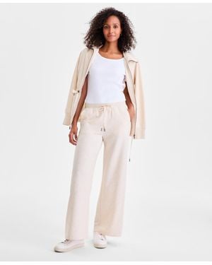 Style & Co. Luxfleece Knit Drawstring-waist Pants - White