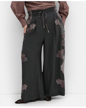 City Chic Plus Size Eternal Side Print Wide Pant - Black