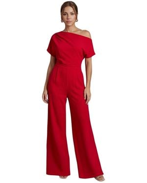 Coast Petite Off Shoulder Jumpsuit - Red