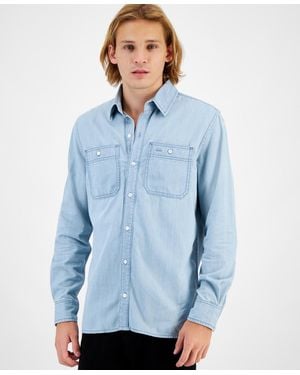 Sun & Stone Sun + Stone Payton Long Sleeve Denim Shirt - Blue