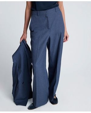 Kenneth Cole Textured Pinstripe Flare Pants - Blue