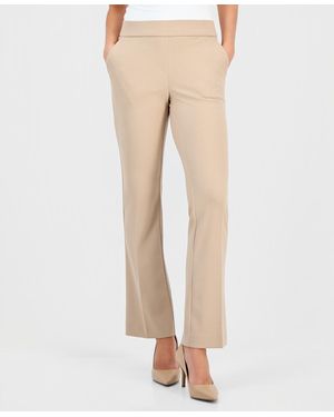 Anne Klein Essentials Petite Cool Crepe Pull-on Ankle Pants - Natural