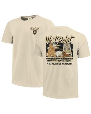 Image One Army Black Knights Comfort Colors Hand-drawn Campus Stack T-shirt - Natural