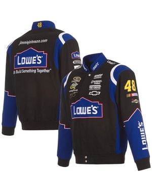 JH Design Black Jimmie Johnson Lowe's Twill Driver Uniform Full-snap Jacket - Blue