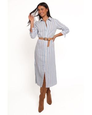 Petal & Pup Caprice Long Sleeve Button Down Maxi Dress - White