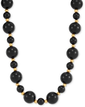 Macy's Beaded Necklace (6mm & 10mm - Black