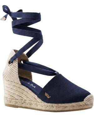 VISCATA Escala Canvas Espadrille Wedges - Blue