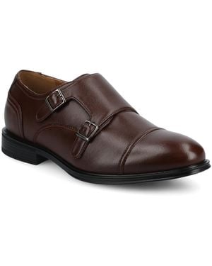 Vance Co. Dillon Comfort Double Monk Strap Dress Shoe - Brown