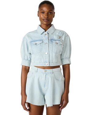 Steve Madden Serafina Collared Jacket - Blue
