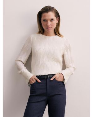 The Fold Ellesmere Plisse Blouse - Blue