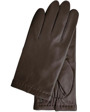 KESSLER Men`s Premium Lamb Leather Touchscreen Gloves "jordan" Cashmere Lining - Brown