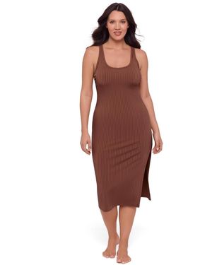 S3 Apparel Rib Swimsuit Coverup Dress - Red