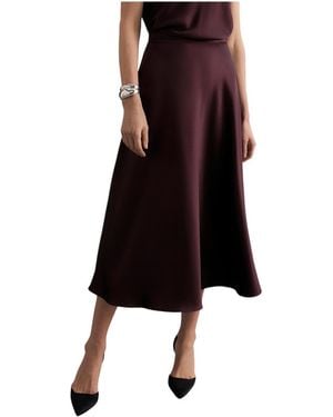 The Fold Draped Midi Skirt - Purple