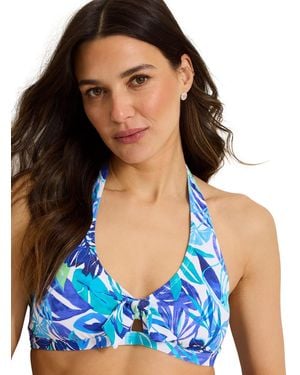 Tommy Bahama Marina Printed Halter Bikini Top - Blue